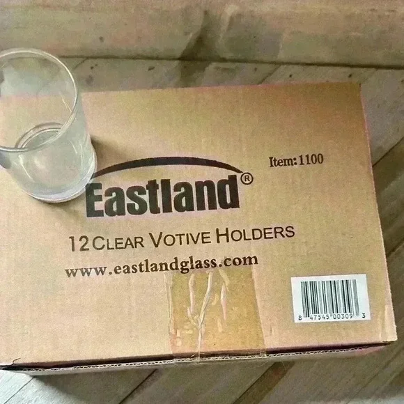Brand New Box of 12 Eastland Clear Votive Candle Holders – Sealed - Picture 3 of 4